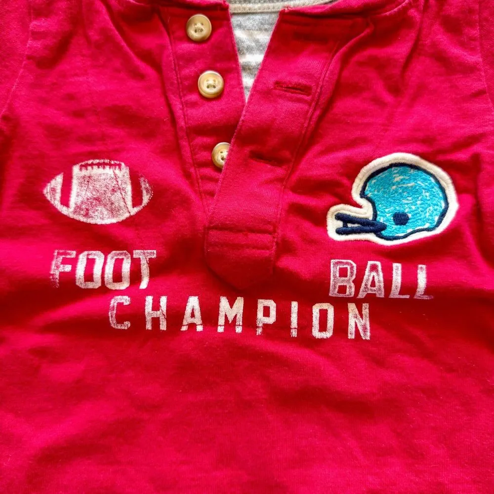 4/$10 - Children’s Place Toddler Boys Cotton Football Long Sleeve Shirt | 12-18